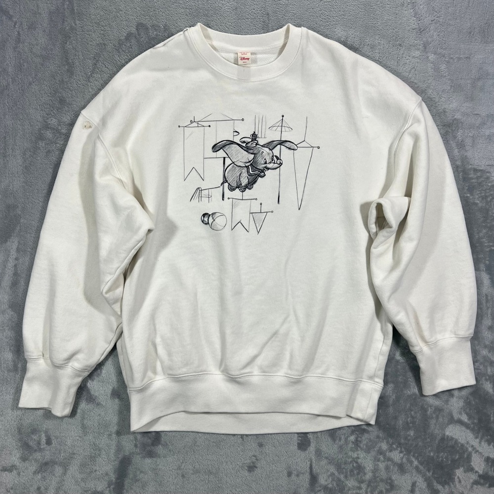 UNIQLO UT x Disney Dumbo Pullover Sweatshirt Adult Small White Disneyland Fans